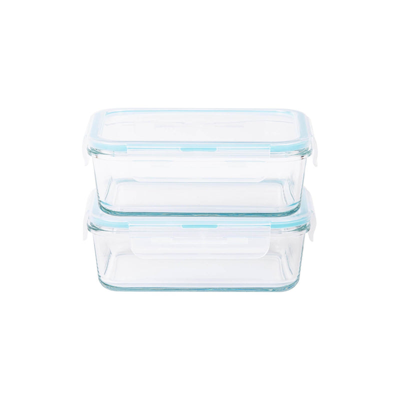 TALIONA BORO PRO 2 PIECE RECTANGLE STORAGE BOX SET 90 CL, BLUE/CLEAR COLOR