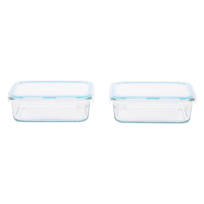 TALIONA BORO PRO 2 PIECE RECTANGLE STORAGE BOX SET 90 CL, BLUE/CLEAR COLOR