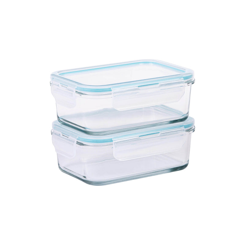 TALIONA BORO PRO 2 PIECE RECTANGLE STORAGE BOX SET 72.5 CL, BLUE/CLEAR COLOR