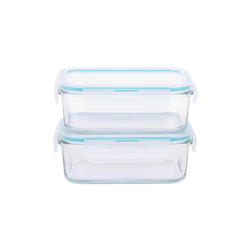 TALIONA BORO PRO 2 PIECE RECTANGLE STORAGE BOX SET 72.5 CL, BLUE/CLEAR COLOR