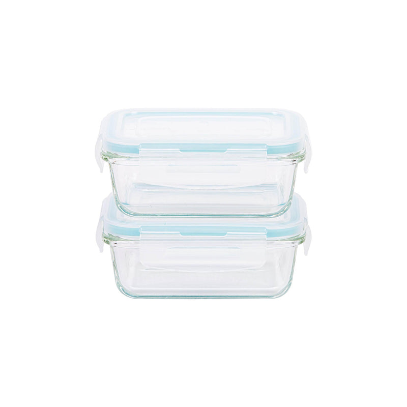 TALIONA BORO PRO 2 PIECE RECTANGLE STORAGE BOX SET 33 CL, BLUE/CLEAR COLOR