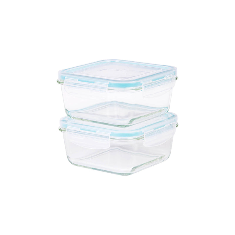 TALIONA BORO PRO 2 PIECE SQUARE STORAGE BOX SET 69 CL, BLUE/CLEAR COLOR