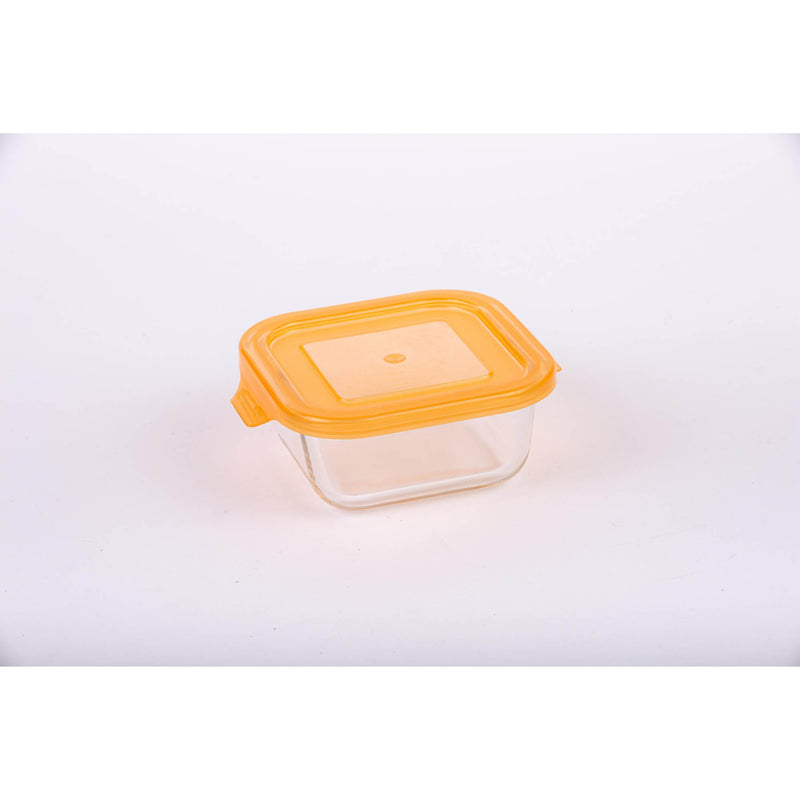 TALIONA BORO 3 PIECE RECTANGLE STORAGE BOX SET, ORANGE/CLEAR COLOR