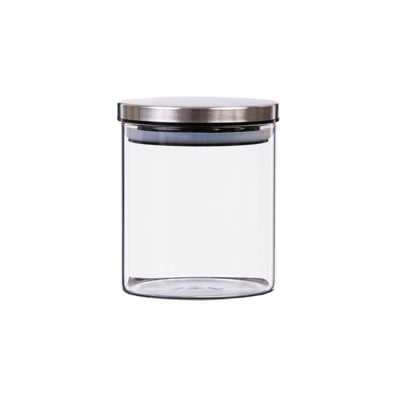 TALIONA BROSILICATE GLASS CANISTER 600 ML, SILVER/CLEAR