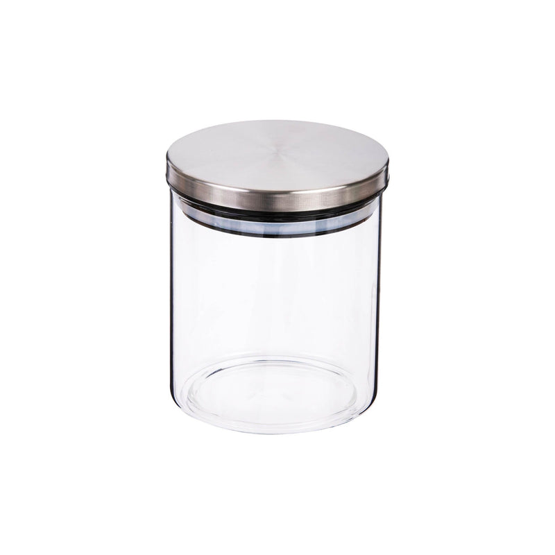 TALIONA BROSILICATE GLASS CANISTER 600 ML, SILVER/CLEAR