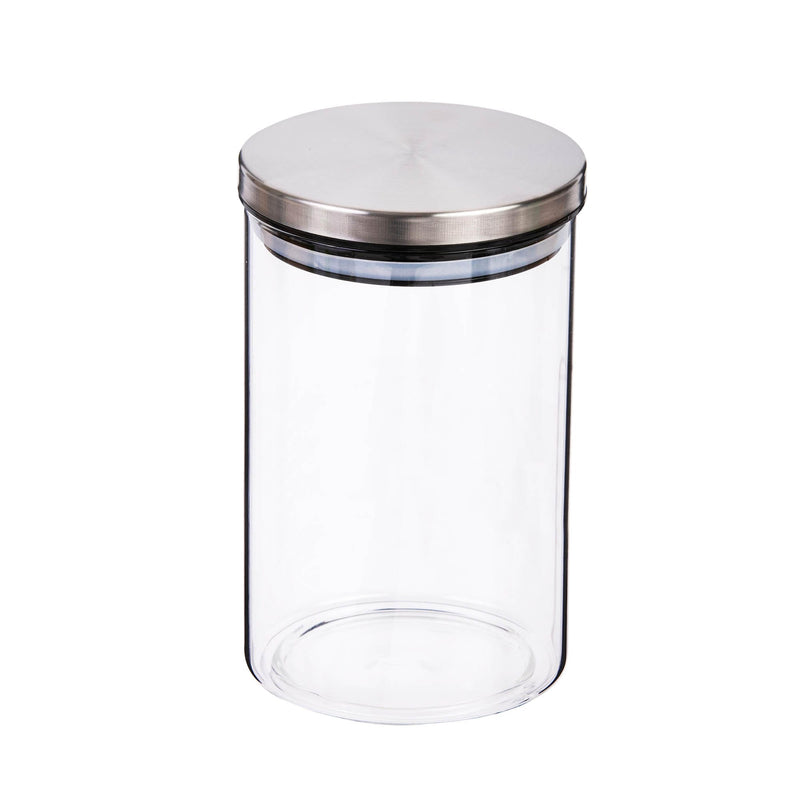 TALIONA BROSILICATE GLASS CANISTER 900 ML, SILVER/CLEAR