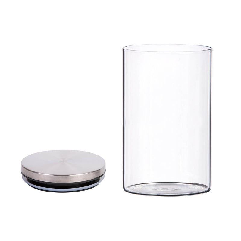 TALIONA BROSILICATE GLASS CANISTER 900 ML, SILVER/CLEAR