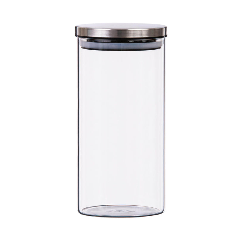 TALIONA BROSILICATE GLASS CANISTER 1200 ML, SILVER/CLEAR