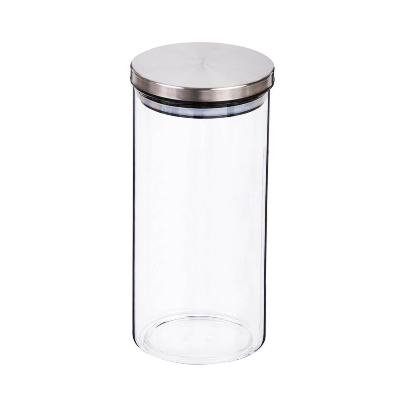 TALIONA BROSILICATE GLASS CANISTER 1200 ML, SILVER/CLEAR