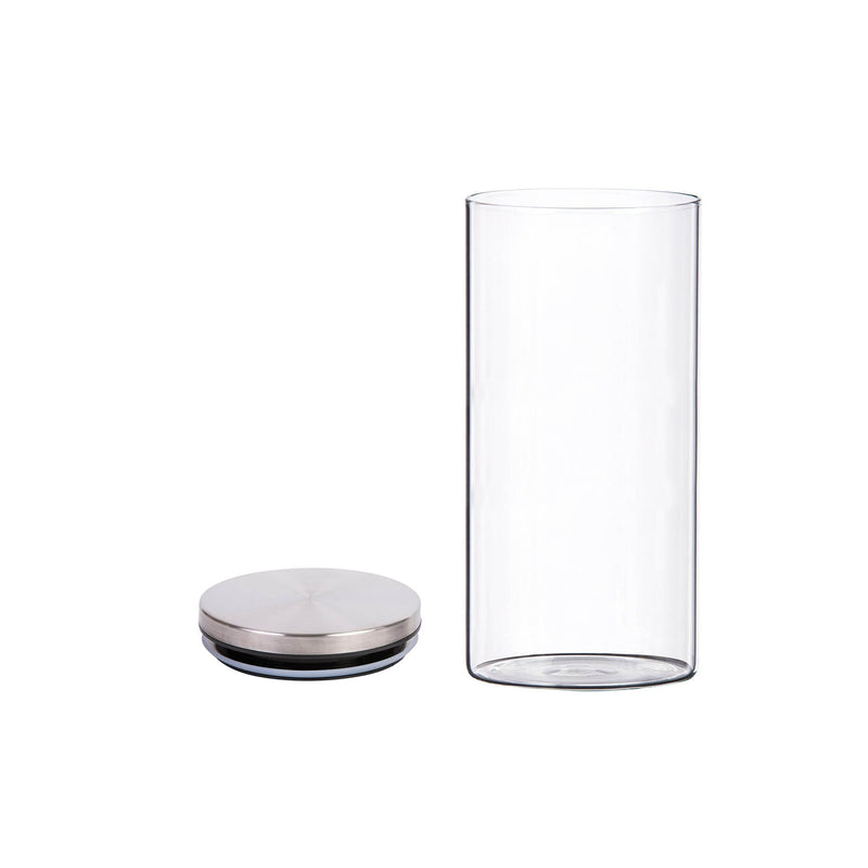 TALIONA BROSILICATE GLASS CANISTER 1200 ML, SILVER/CLEAR