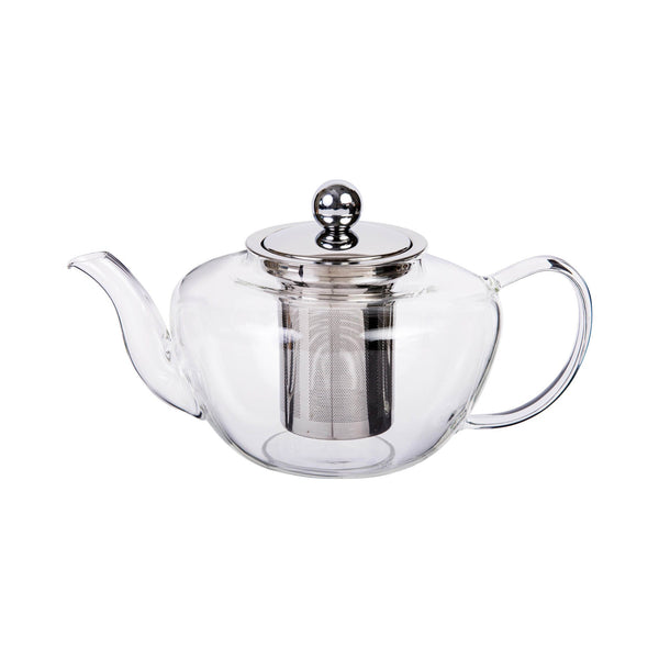 TALIONA CLASSIC TEA POT WITH STAINLESS STEEL FILTER AND LID 500 ML, SILVER/CLEAR COLOR