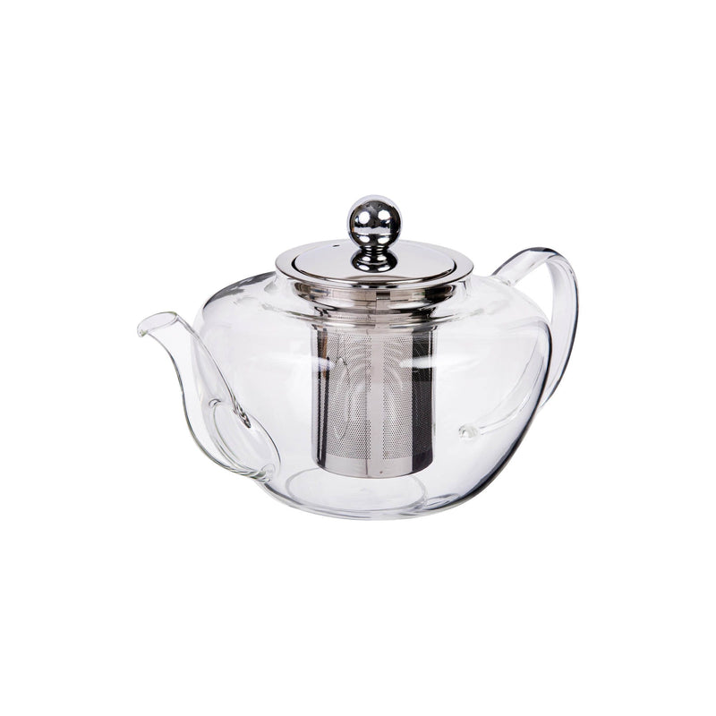 TALIONA CLASSIC TEA POT WITH STAINLESS STEEL FILTER AND LID 500 ML, SILVER/CLEAR COLOR