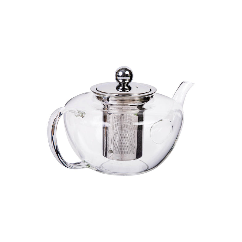 TALIONA CLASSIC TEA POT WITH STAINLESS STEEL FILTER AND LID 500 ML, SILVER/CLEAR COLOR