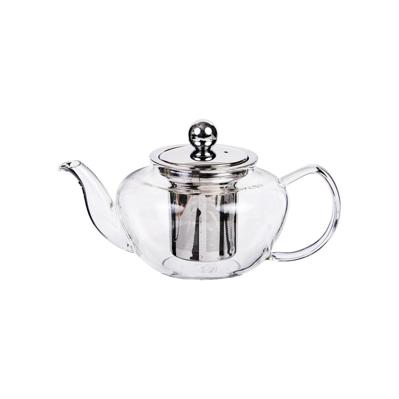 TALIONA CLASSIC TEA POT WITH STAINLESS STEEL FILTER AND LID 1000 ML, SILVER/CLEAR COLOR