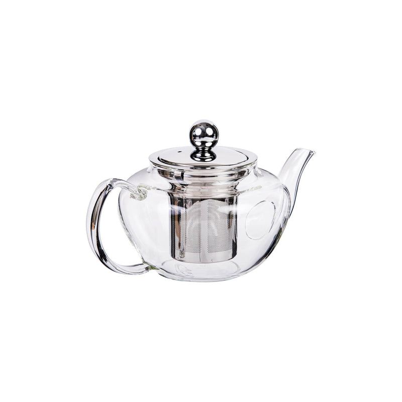 TALIONA CLASSIC TEA POT WITH STAINLESS STEEL FILTER AND LID 1000 ML, SILVER/CLEAR COLOR