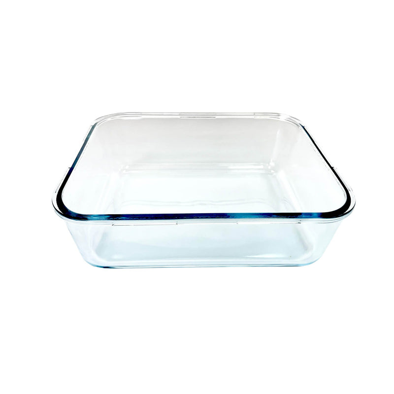 TALIONA BOROSILICATE  GLASS RACTANGLE BAKEWARE BOX WITH LID 4.5 LITER, BLUE/CLEAR COLOR