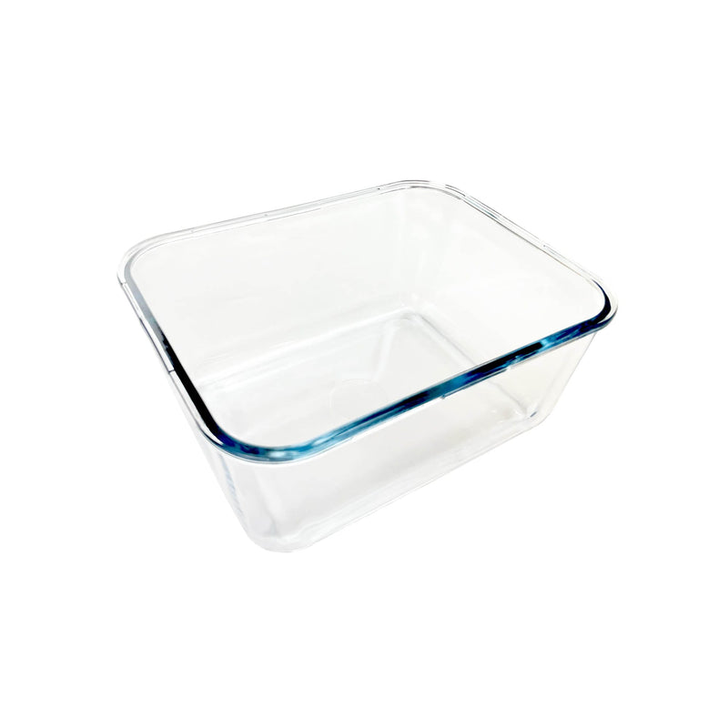 TALIONA BOROSILICATE  GLASS RACTANGLE BAKEWARE BOX WITH LID 6.5 LITER, BLUE/CLEAR COLOR