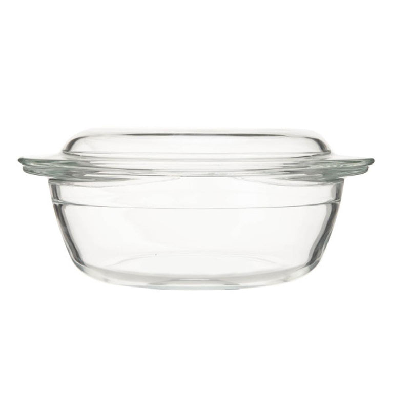 TALIONA BOROSILICATE GLASS CASSEROLE SET 1.4X2.1X3 LITER, CLEAR