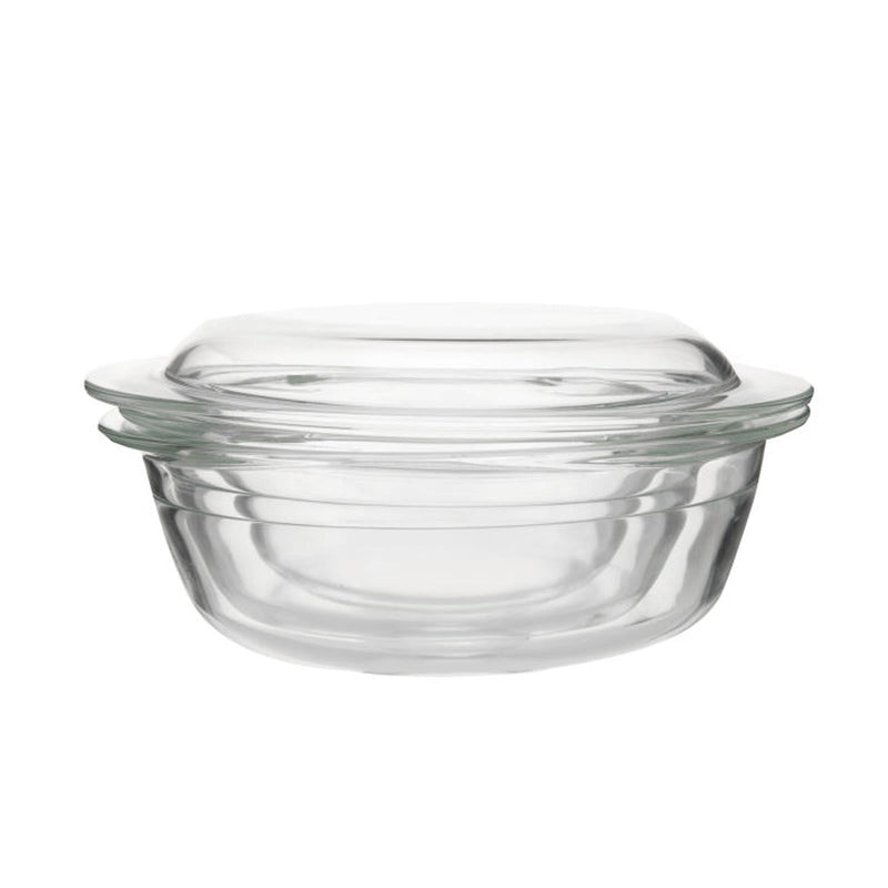 TALIONA BOROSILICATE GLASS CASSEROLE SET 1.4X2.1X3 LITER, CLEAR