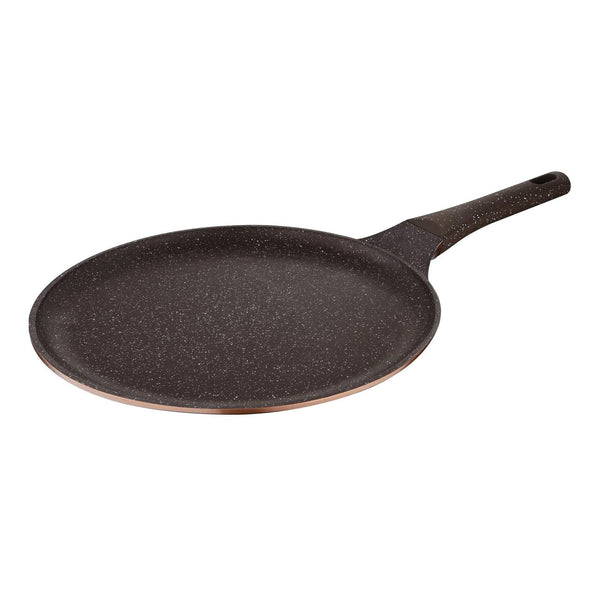 WELLBERG GRANIT LINE  CAST ALUMINIUM NON-STICK PANCAKE PAN 32 CM WITH INDUTION BOTTOM, BROWN COLOR