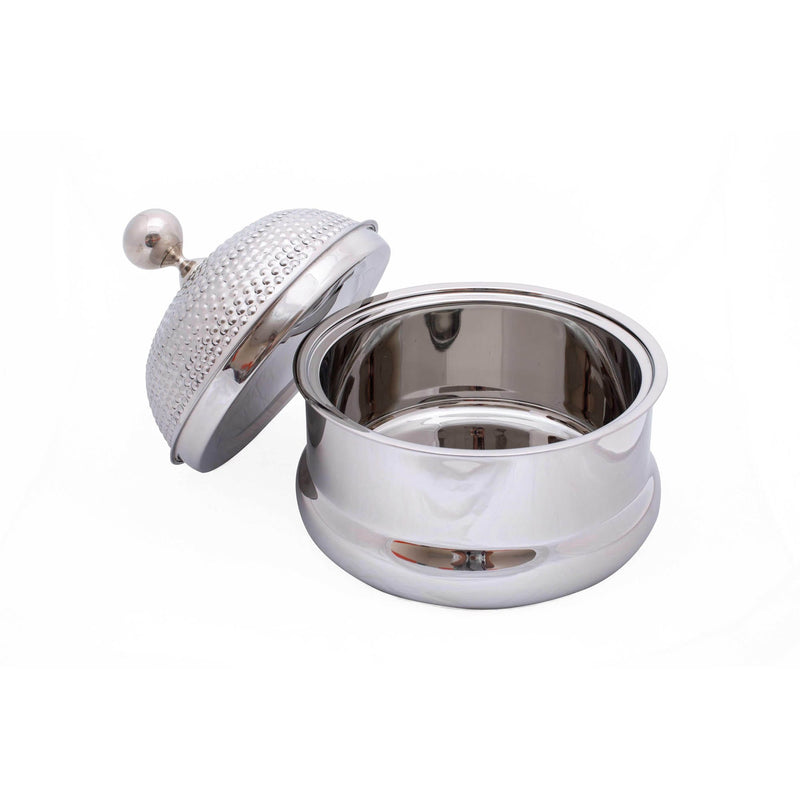 ZOLTEN STAINLESS STEEL PEARL HOTPOT WITH SILVER KNOB 3  LITER, SILVER COLOR