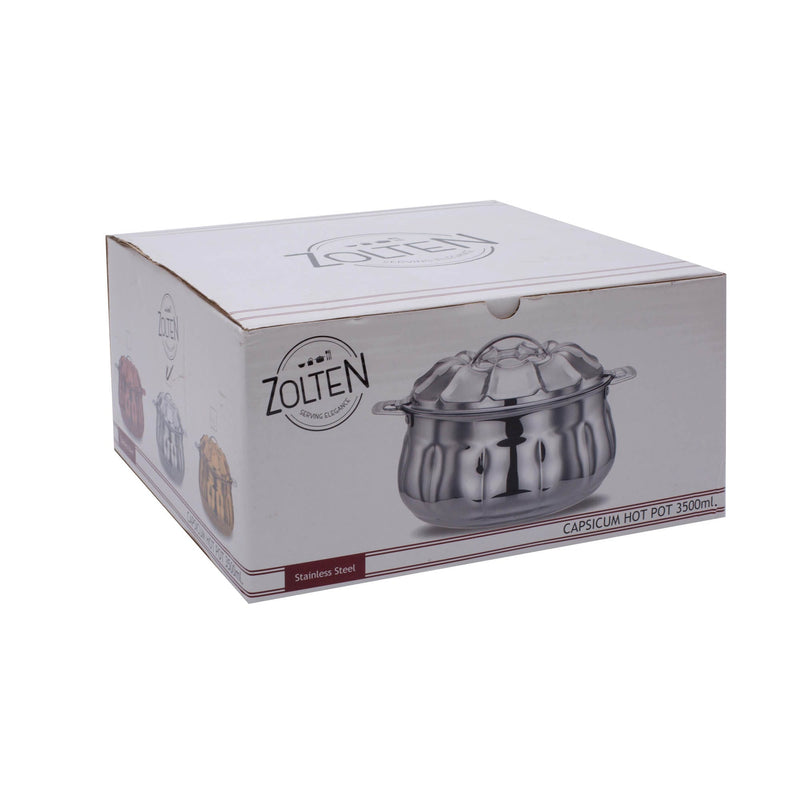 ZOLTEN STAINLESS STEEL CAPSICUM HOTPOT 3.5 LITER, SILVER COLOUR