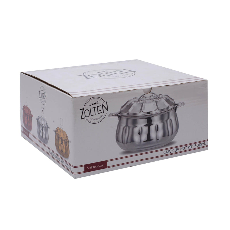 ZOLTEN STAINLESS STEEL CAPSICUM HOTPOT 5 LITER, GOLD COLOUR