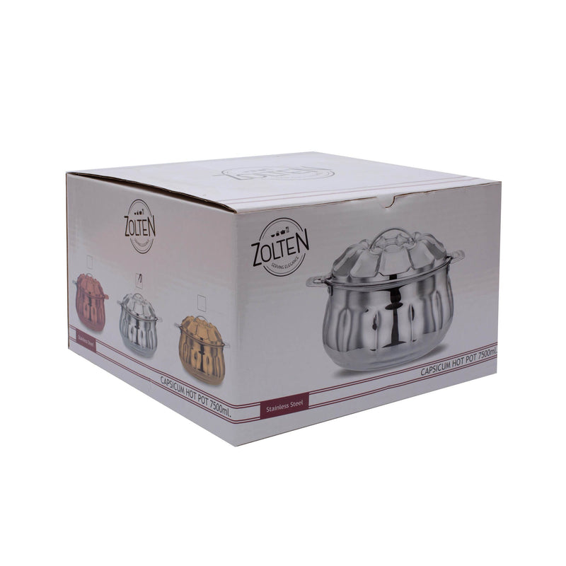 ZOLTEN STAINLESS STEEL CAPSICUM HOTPOT 7.5 LITER, GOLD COLOUR