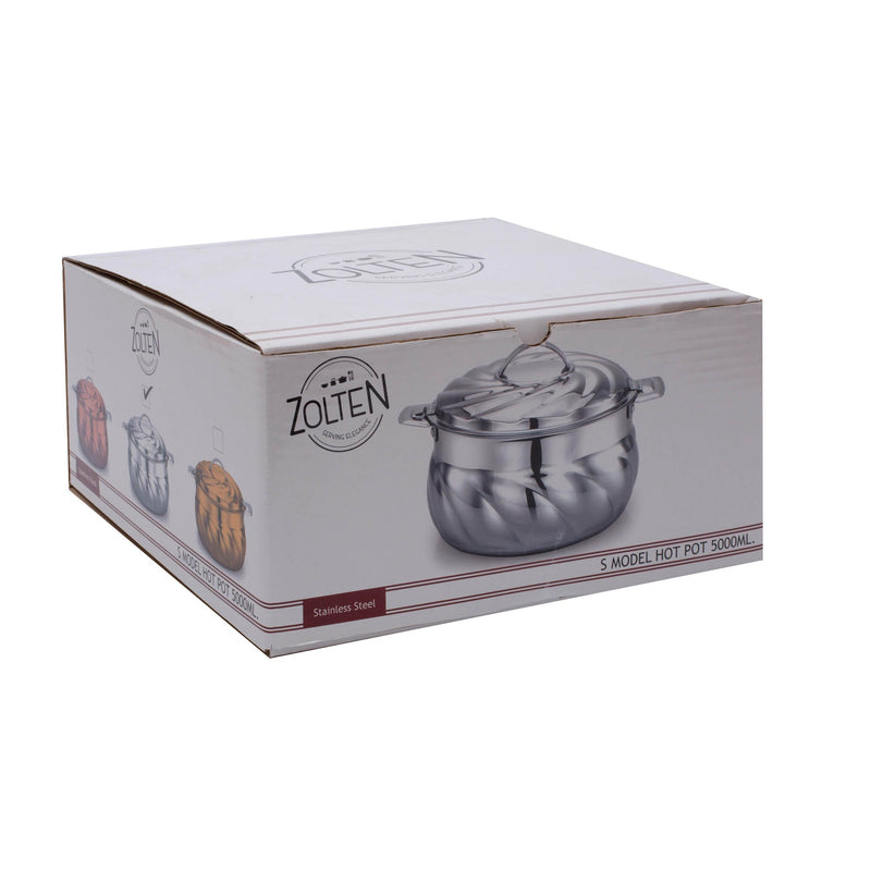 ZOLTEN STAINLESS STEEL S HOTPOT 5 LITER, SILVER COLOUR