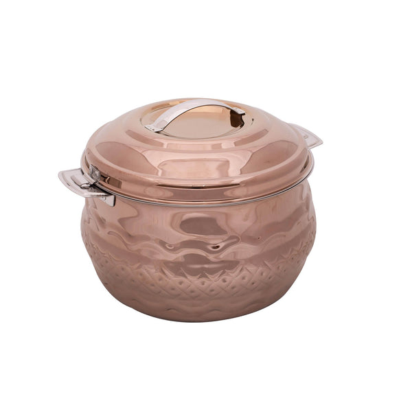 ZOLTEN STAINLESS STEEL WAVES HOTPOT WITH NAKSHI BOTTOM 1.5 LITER, ROSE GOLD COLOUR