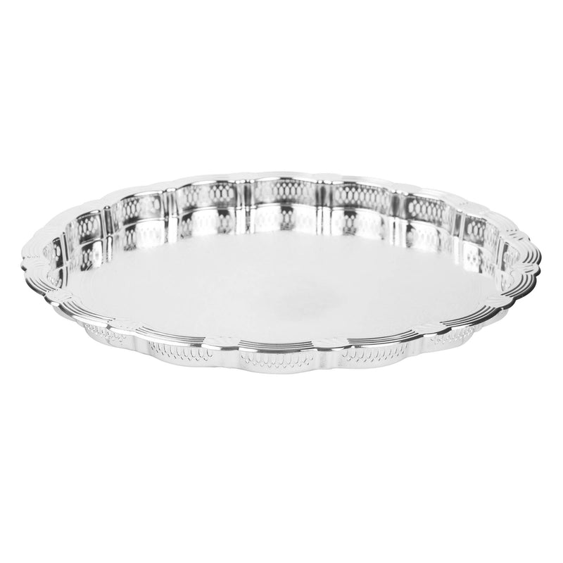 ZOLTEN SILVERPLATED LARGE ROUND TRAY 55 CM, SILVER COLOR