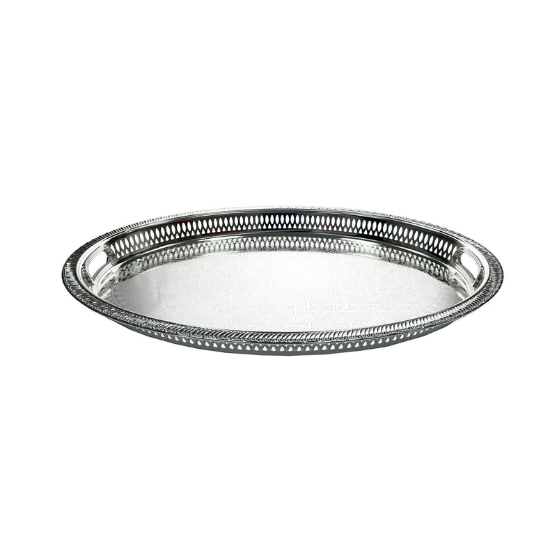 ZOLTEN SILVERPLATED LARGE SIZE OVAL TRAY 60.2X44.1 CM, SILVER COLOUR