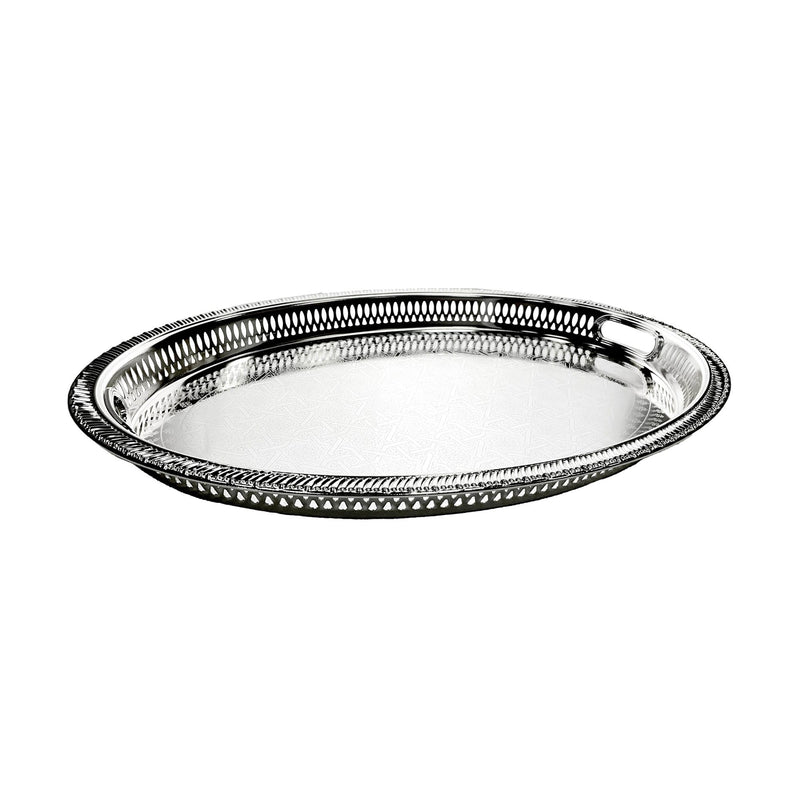 ZOLTEN SILVERPLATED LARGE SIZE OVAL TRAY 60.2X44.1 CM, SILVER COLOUR