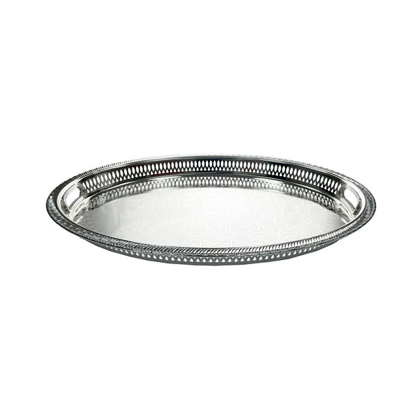 ZOLTEN SILVERPLATED MEDIUM SIZE OVAL TRAY 53.8X39 CM, SILVER COLOUR