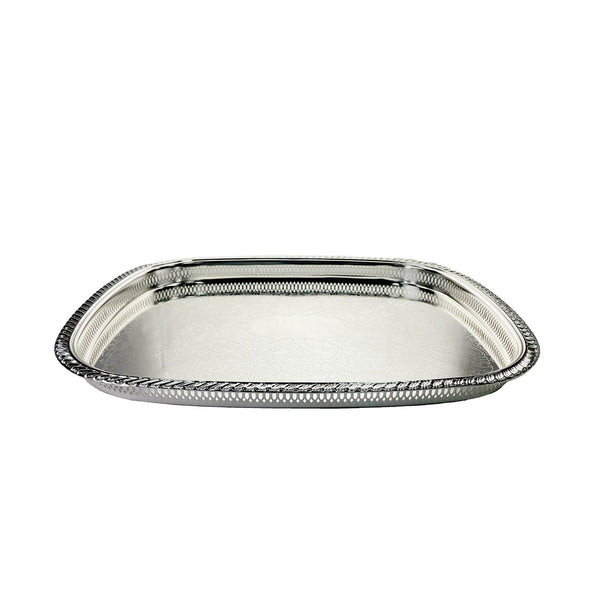 ZOLTEN SILVERPLATED MEDIUM SIZE RECTANGLE TRAY 45.3X34.5 CM, SILVER COLOUR