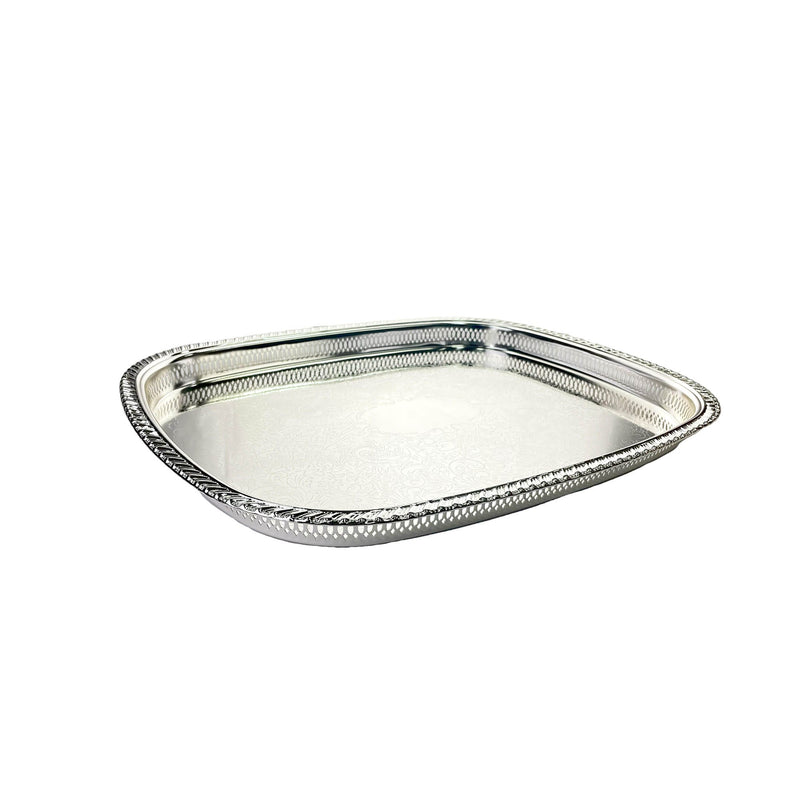 ZOLTEN SILVERPLATED MEDIUM SIZE RECTANGLE TRAY 45.3X34.5 CM, SILVER COLOUR