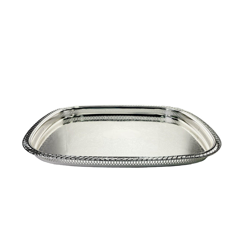 ZOLTEN SILVERPLATED SMALL SIZE RECTANGLE TRAY 37.1X29.7 CM, SILVER COLOUR