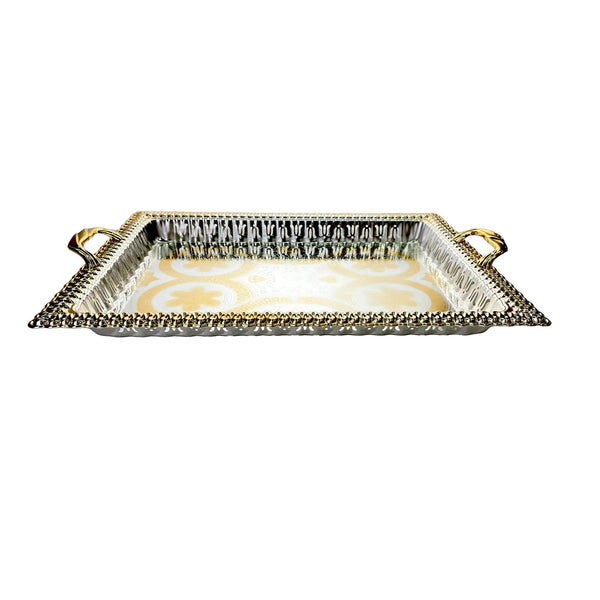 ZOLTEN SILVERPLATED LARGE SIZE RECTANGLE TRAY 59.6X46.6 CM, GOLD/SILVER COLOUR