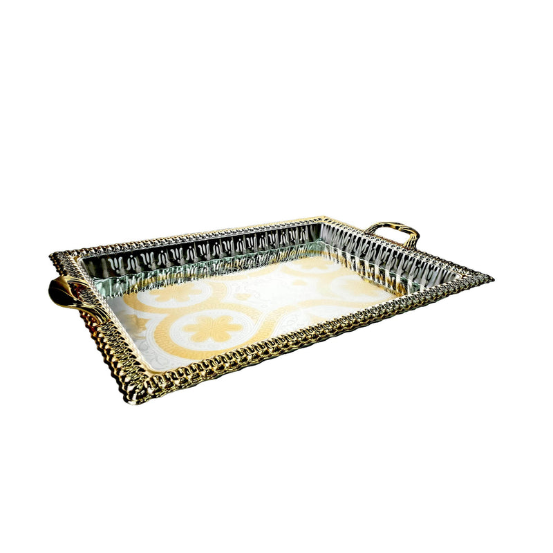 ZOLTEN SILVERPLATED LARGE SIZE RECTANGLE TRAY 59.6X46.6 CM, GOLD/SILVER COLOUR