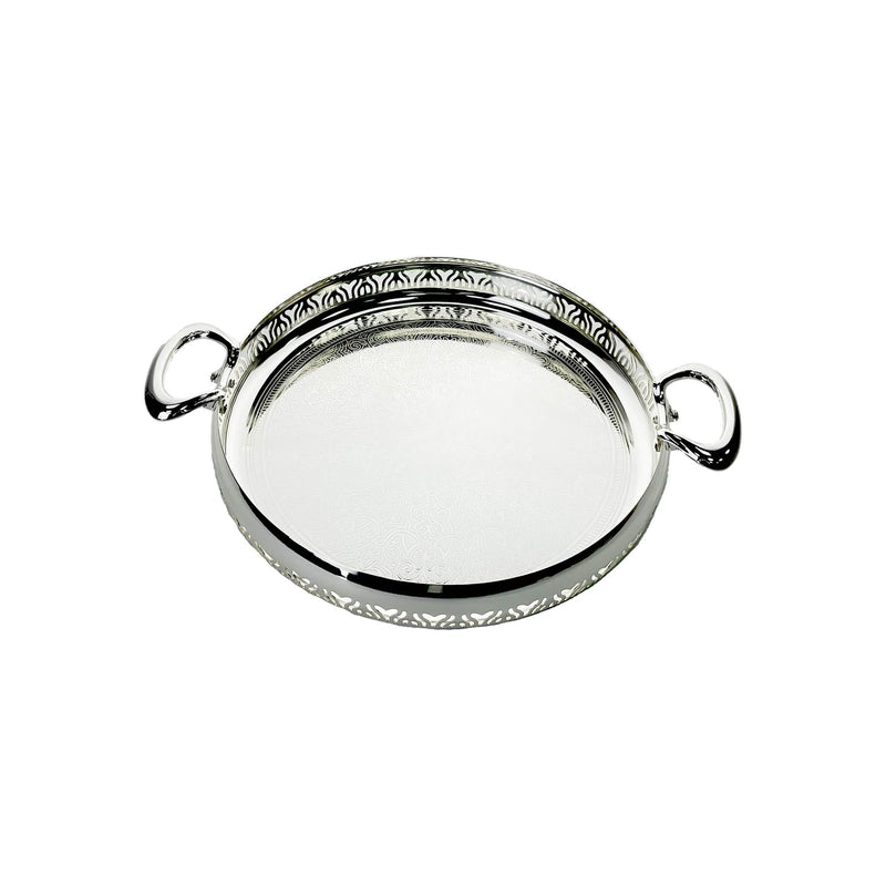 ZOLTEN SILVERPLATED LARGE SIZE ROUND TRAY 51X5.8 CM, SILVER COLOUR