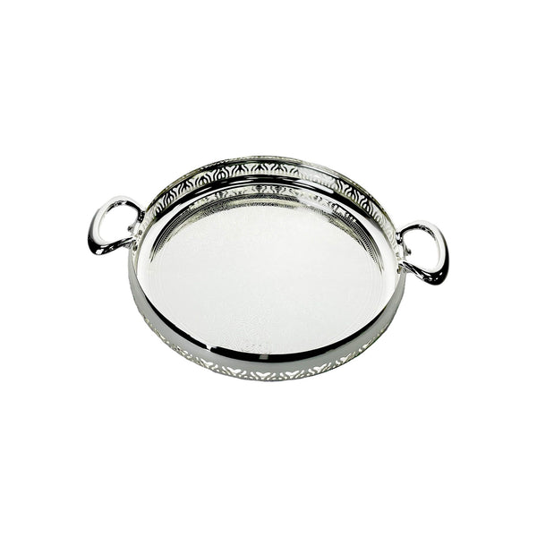 ZOLTEN SILVERPLATED MEDIUM SIZE ROUND TRAY 43X5.7 CM, SILVER COLOUR