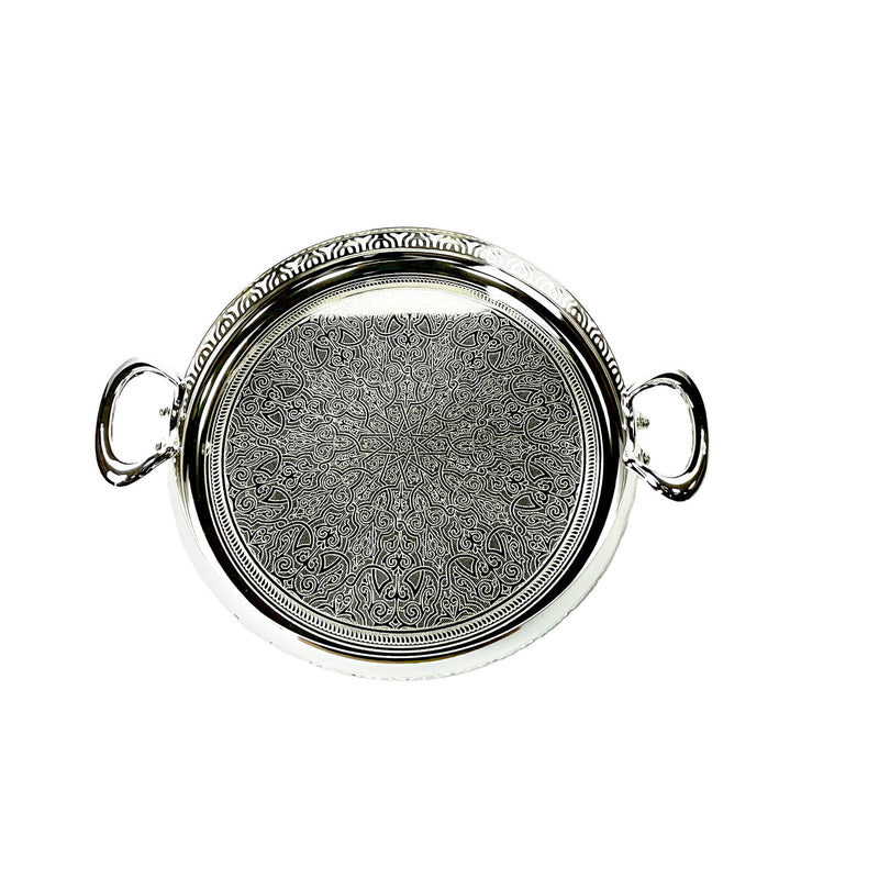 ZOLTEN SILVERPLATED MEDIUM SIZE ROUND TRAY 43X5.7 CM, SILVER COLOUR