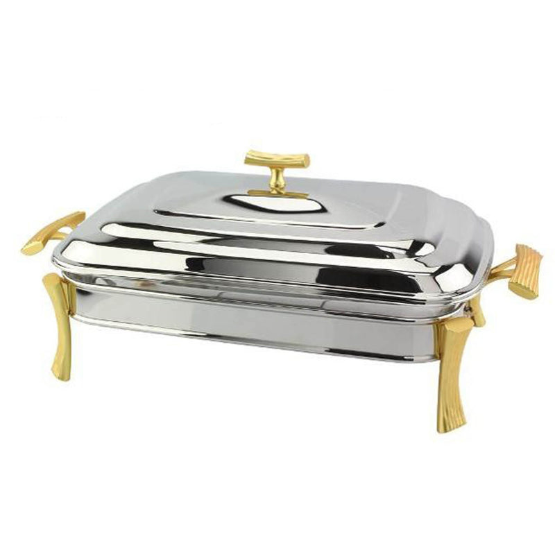 REGENT ONDA STAINLESS STEEL OBLONG FOOD WARMER 3 QTS, GOLD COLOR